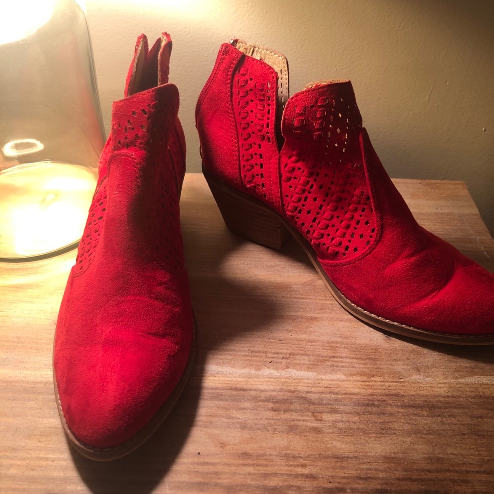 Red Ankle Boots